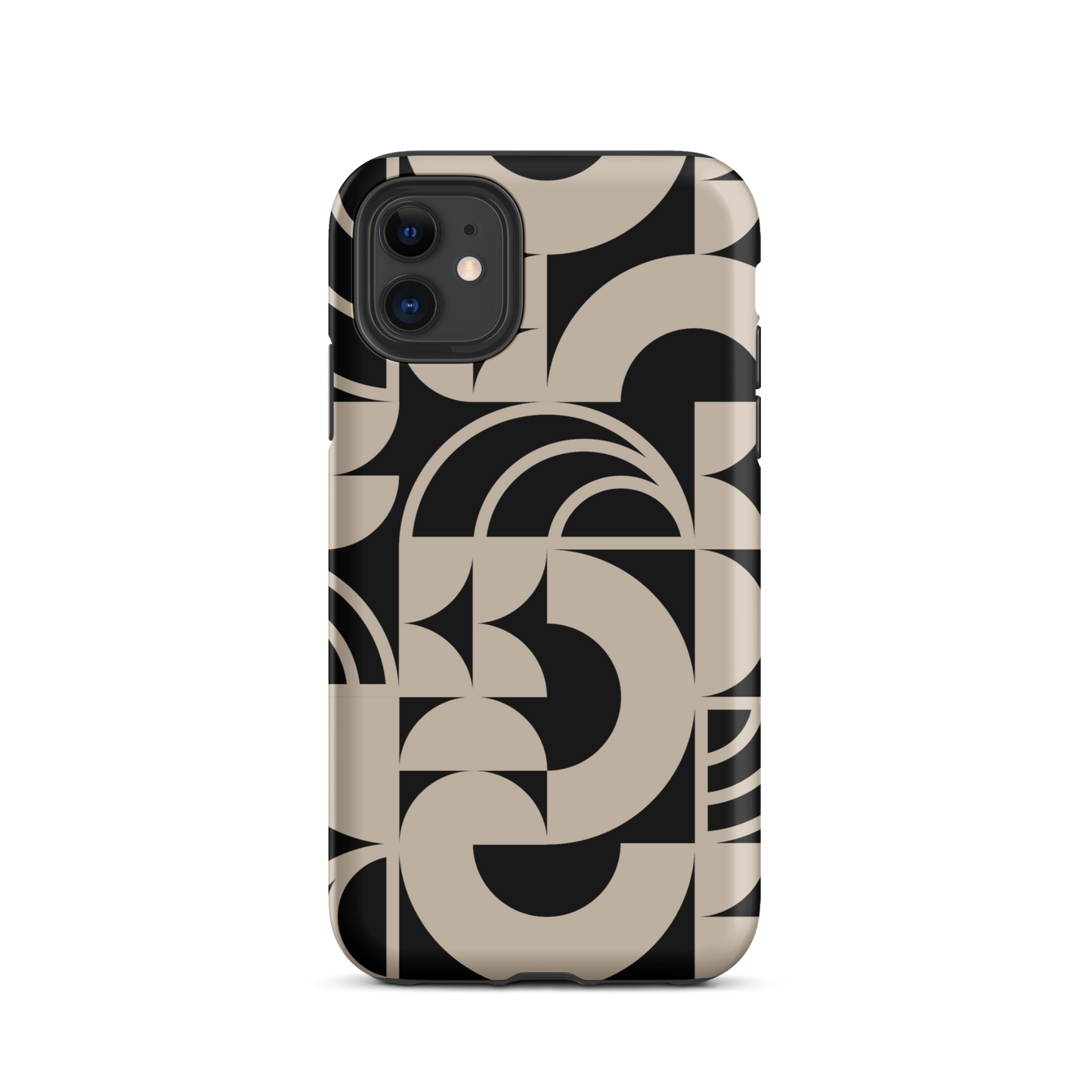 Geometria II Cream on Black Tough Case for iPhone®