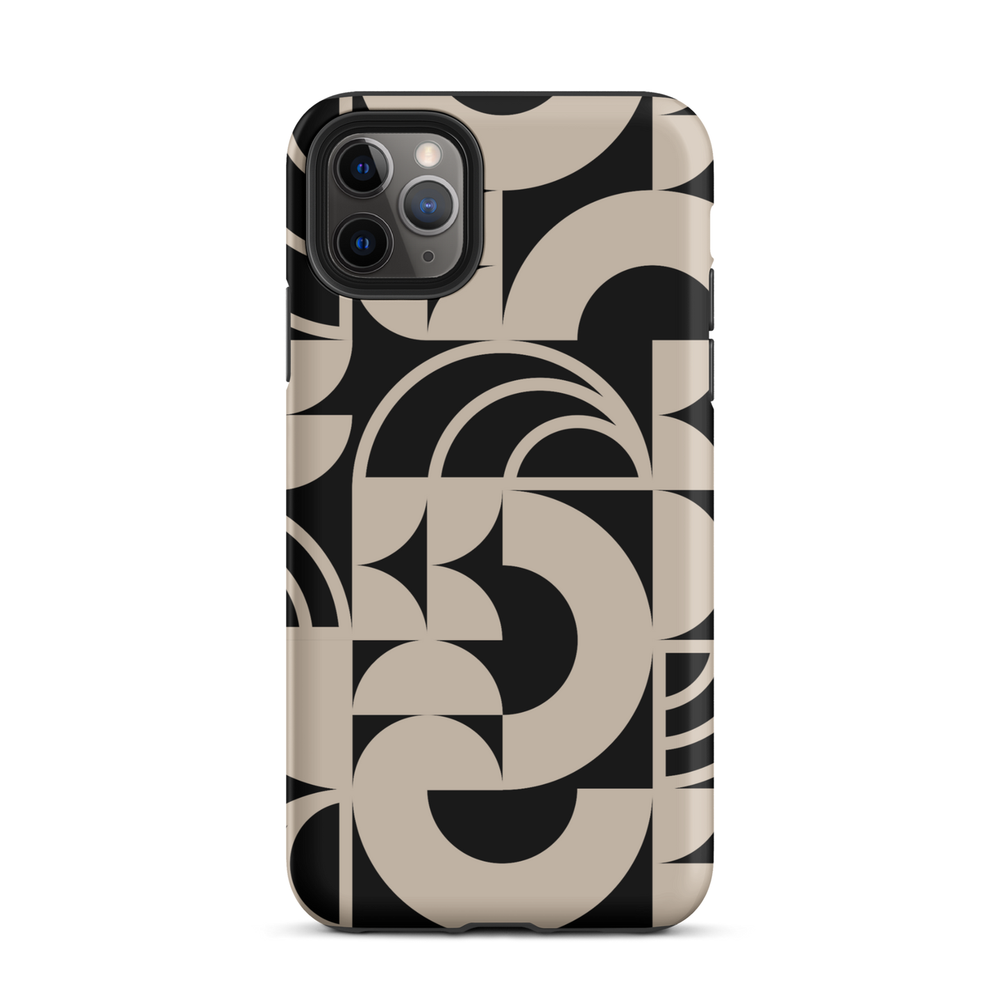 Geometria II Cream on Black Tough Case for iPhone®