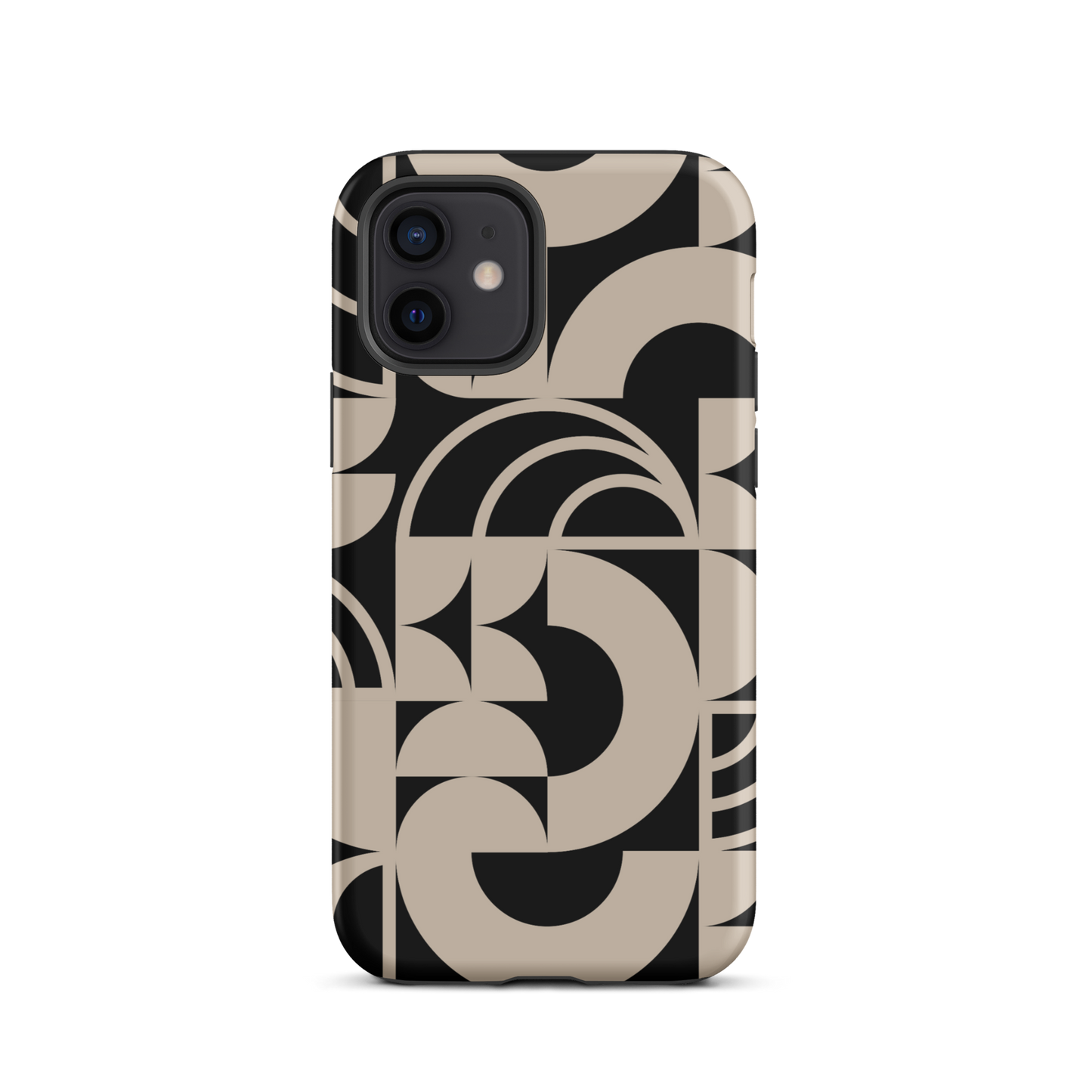 Geometria II Cream on Black Tough Case for iPhone®