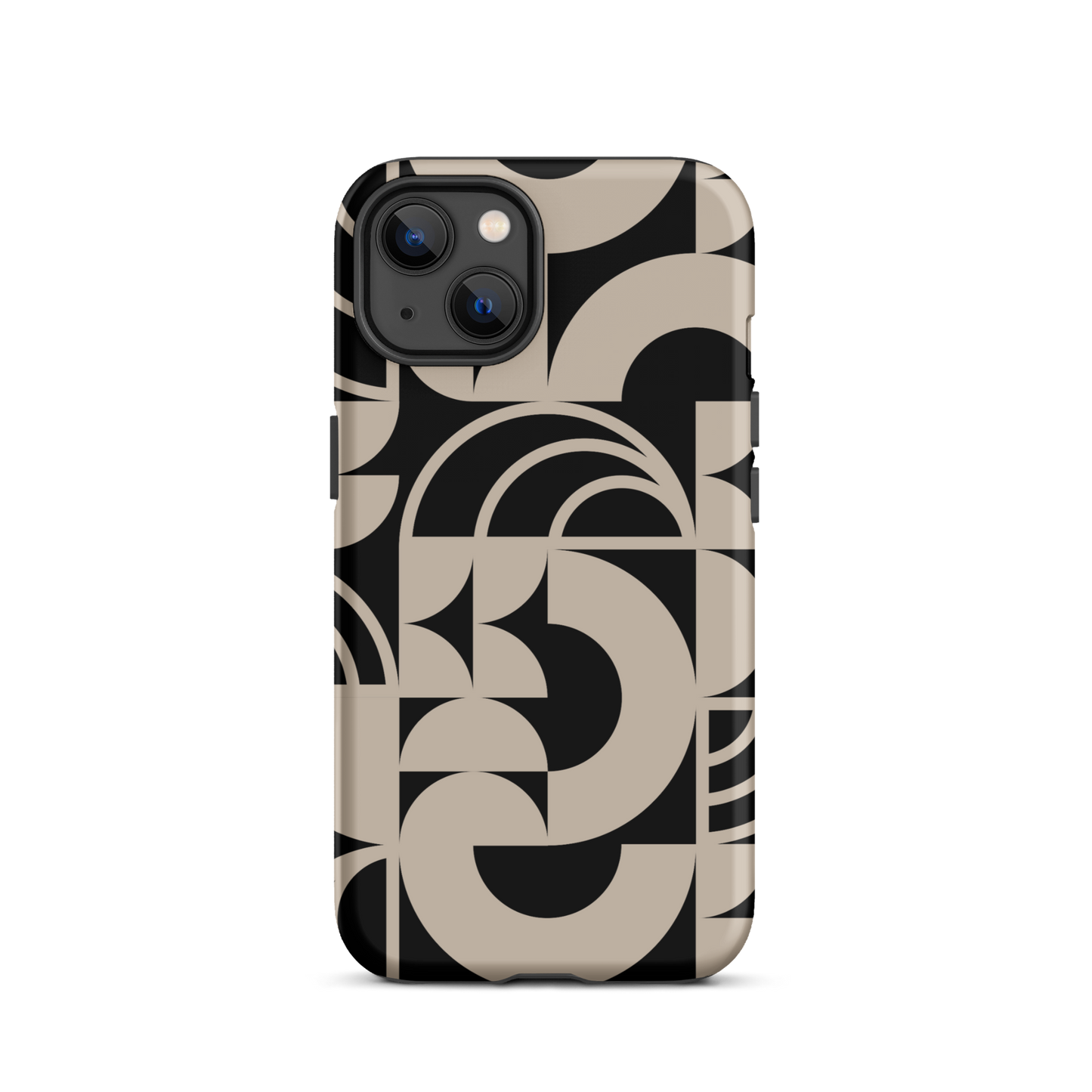 Geometria II Cream on Black Tough Case for iPhone®
