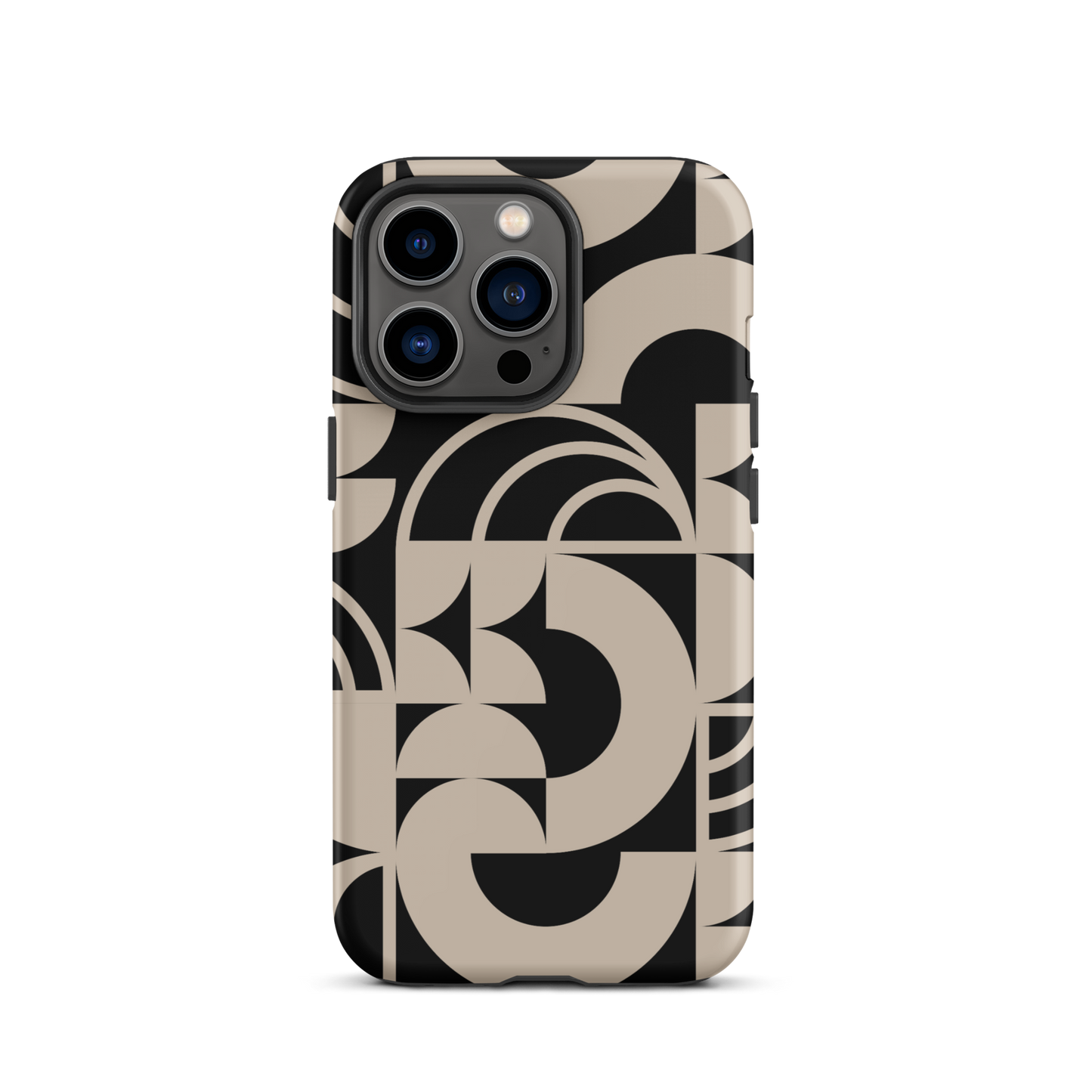 Geometria II Cream on Black Tough Case for iPhone®
