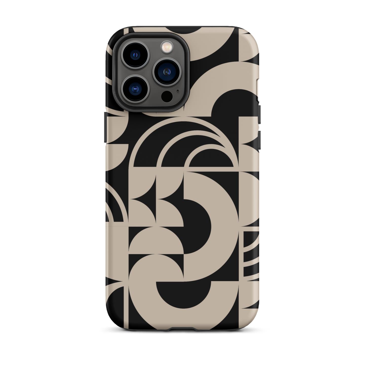 Geometria II Cream on Black Tough Case for iPhone®