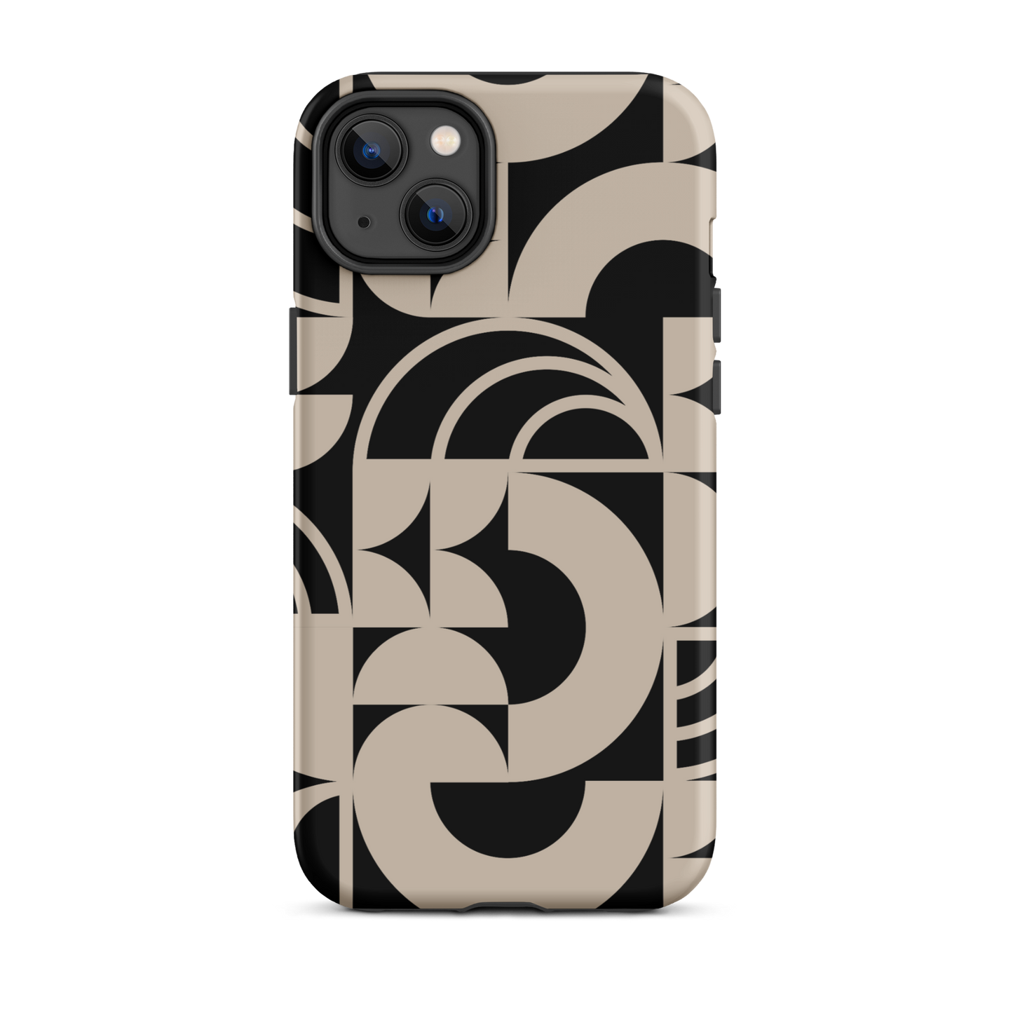 Geometria II Cream on Black Tough Case for iPhone®