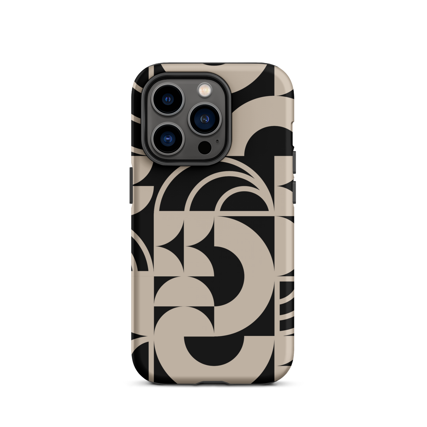 Geometria II Cream on Black Tough Case for iPhone®