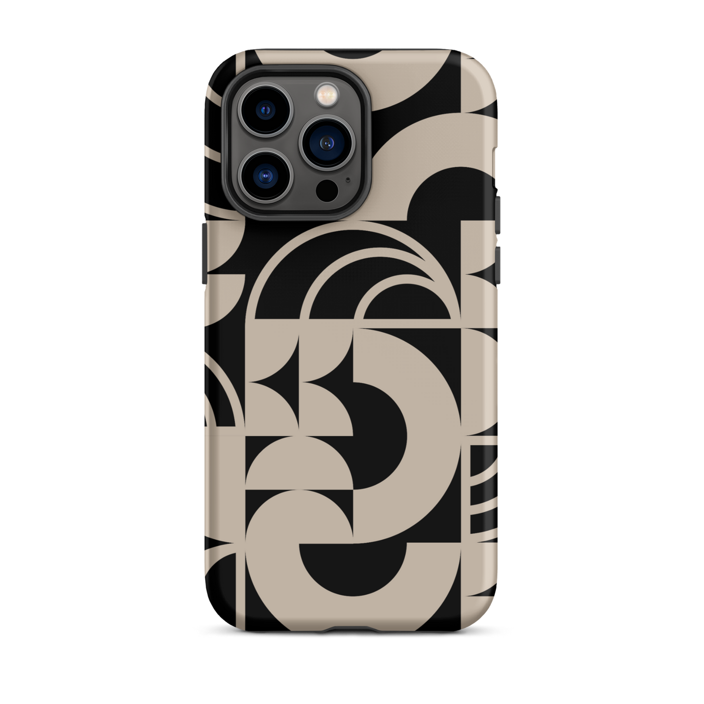Geometria II Cream on Black Tough Case for iPhone®