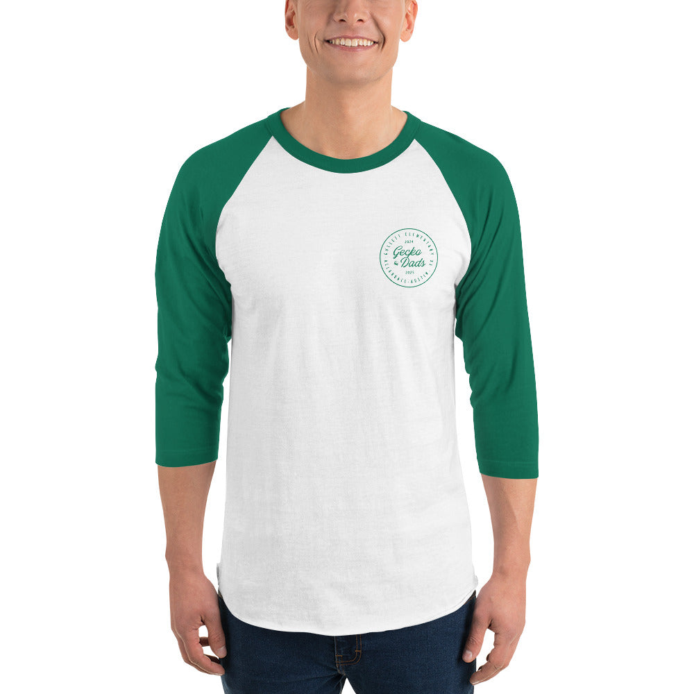 Gecko Dads Kelly Green Seal on 3/4 Sleeve Raglan Shirt