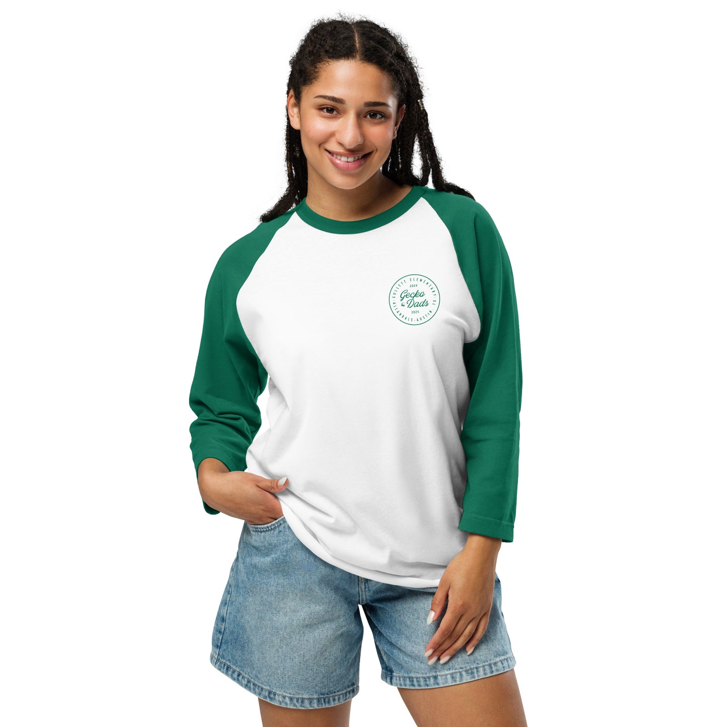 Gecko Dads Kelly Green Seal on 3/4 Sleeve Raglan Shirt