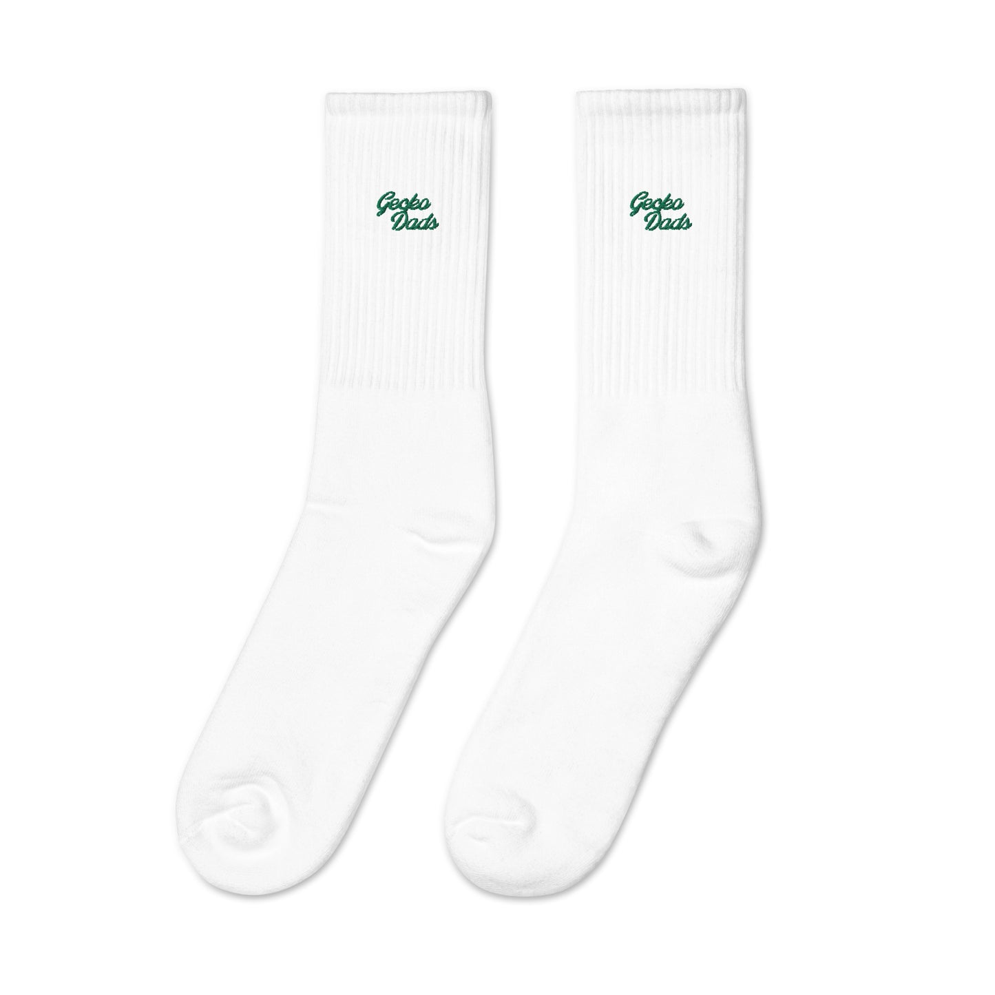 Gecko Dads Kelly Green Logo Script on Embroidered Socks