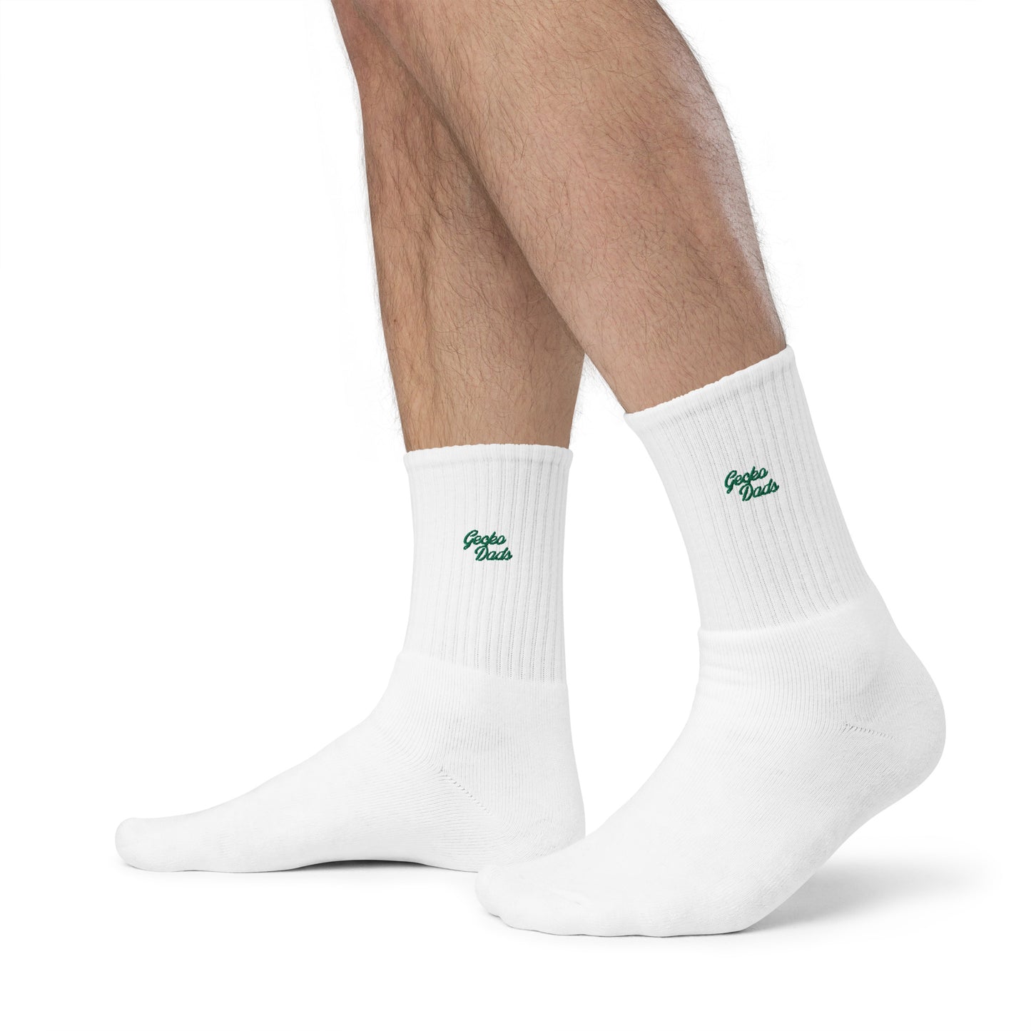 Gecko Dads Kelly Green Logo Script on Embroidered Socks