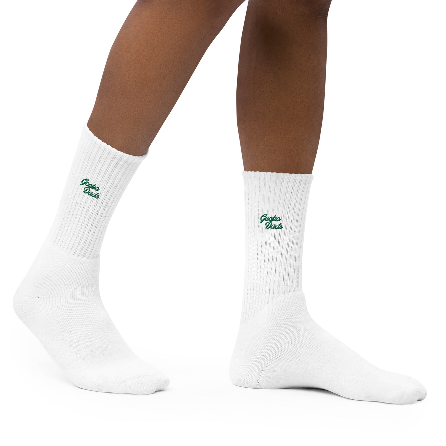 Gecko Dads Kelly Green Logo Script on Embroidered Socks