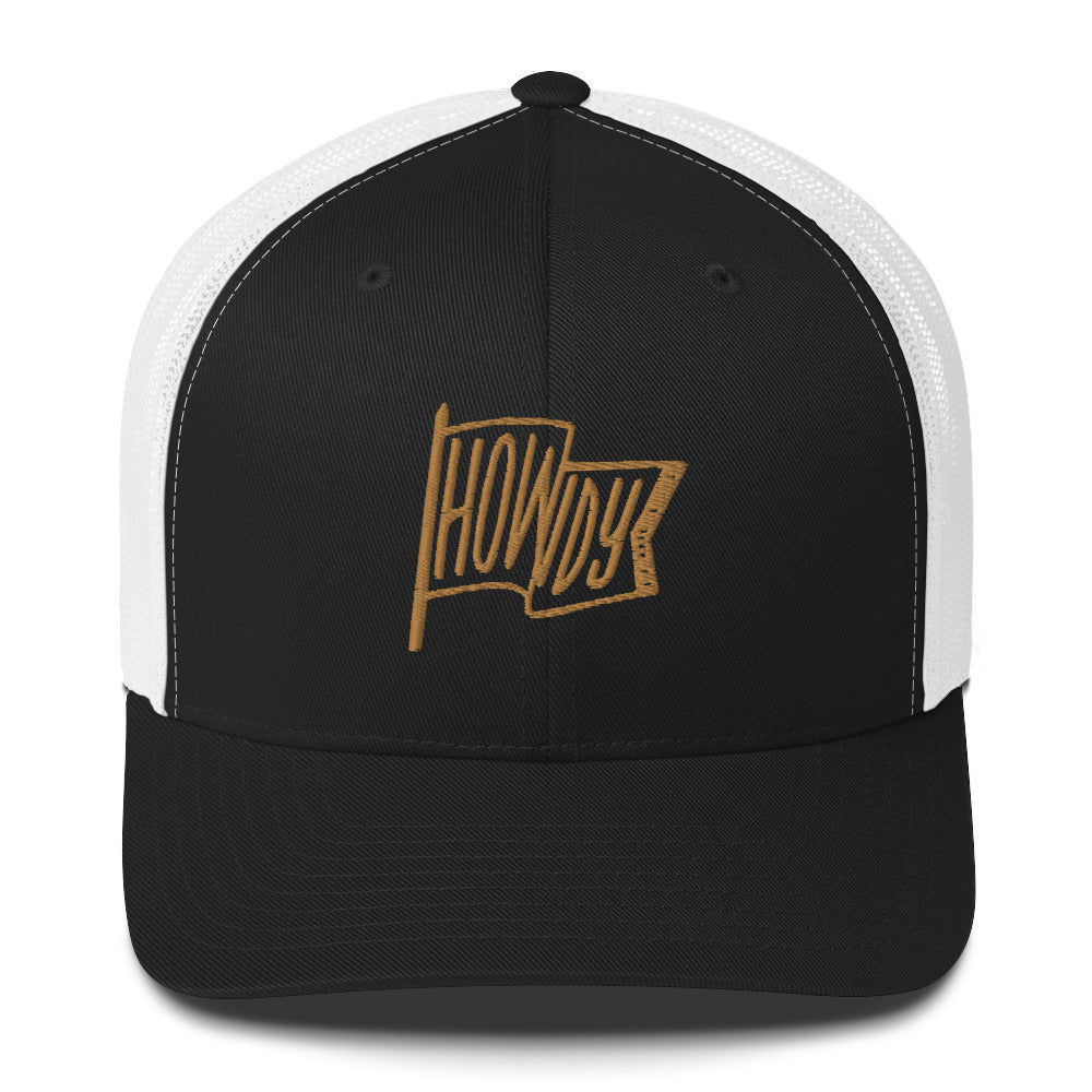 Howdy from Texas Gold Retro Trucker Cap