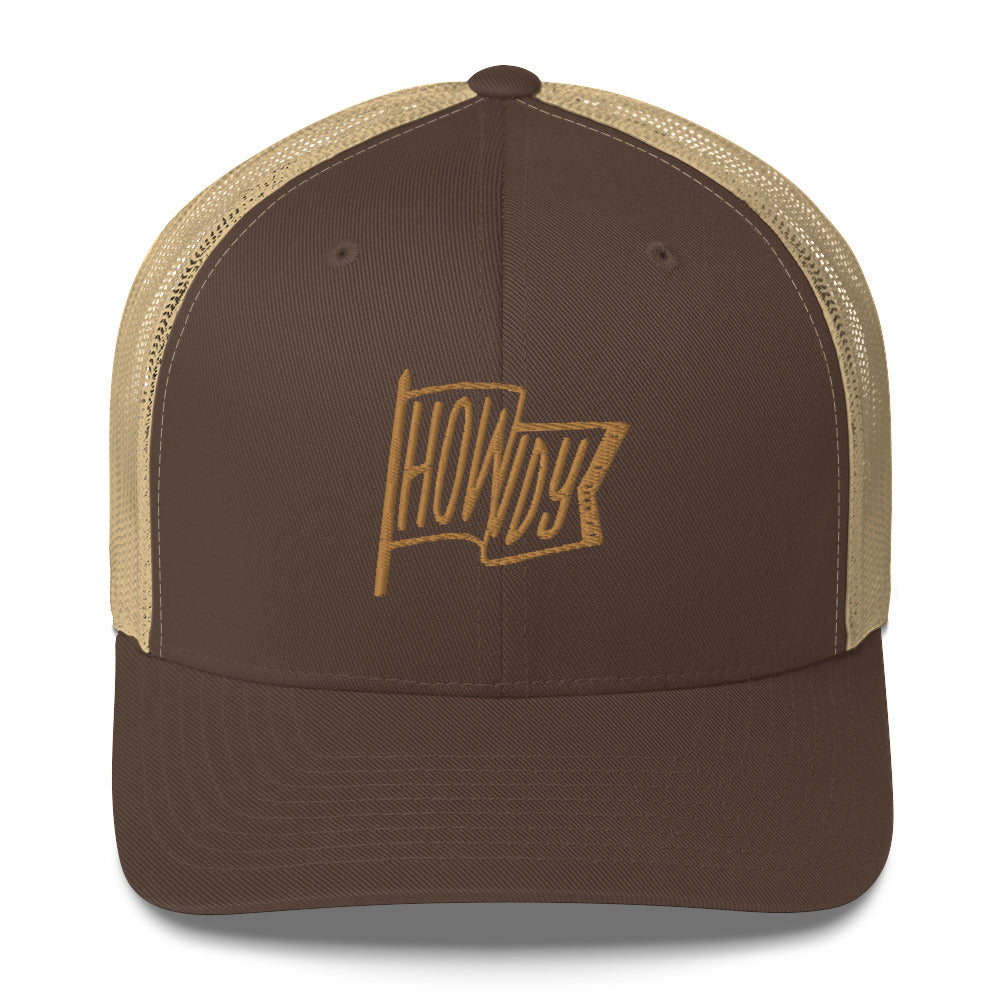 Howdy from Texas Gold Retro Trucker Cap