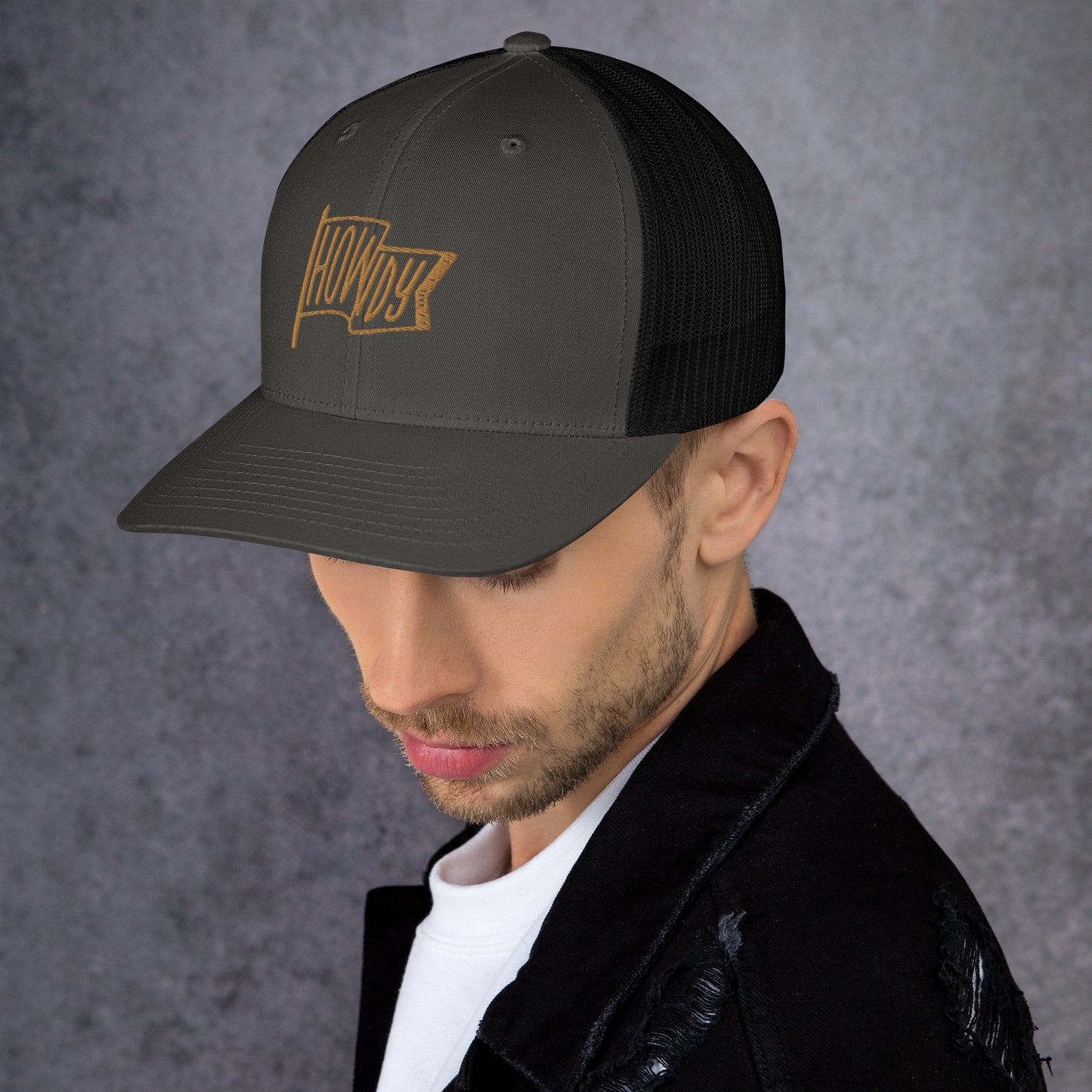 Howdy from Texas Gold Retro Trucker Cap
