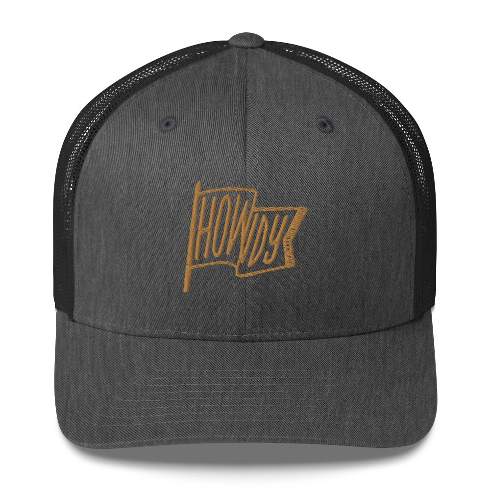 Howdy from Texas Gold Retro Trucker Cap
