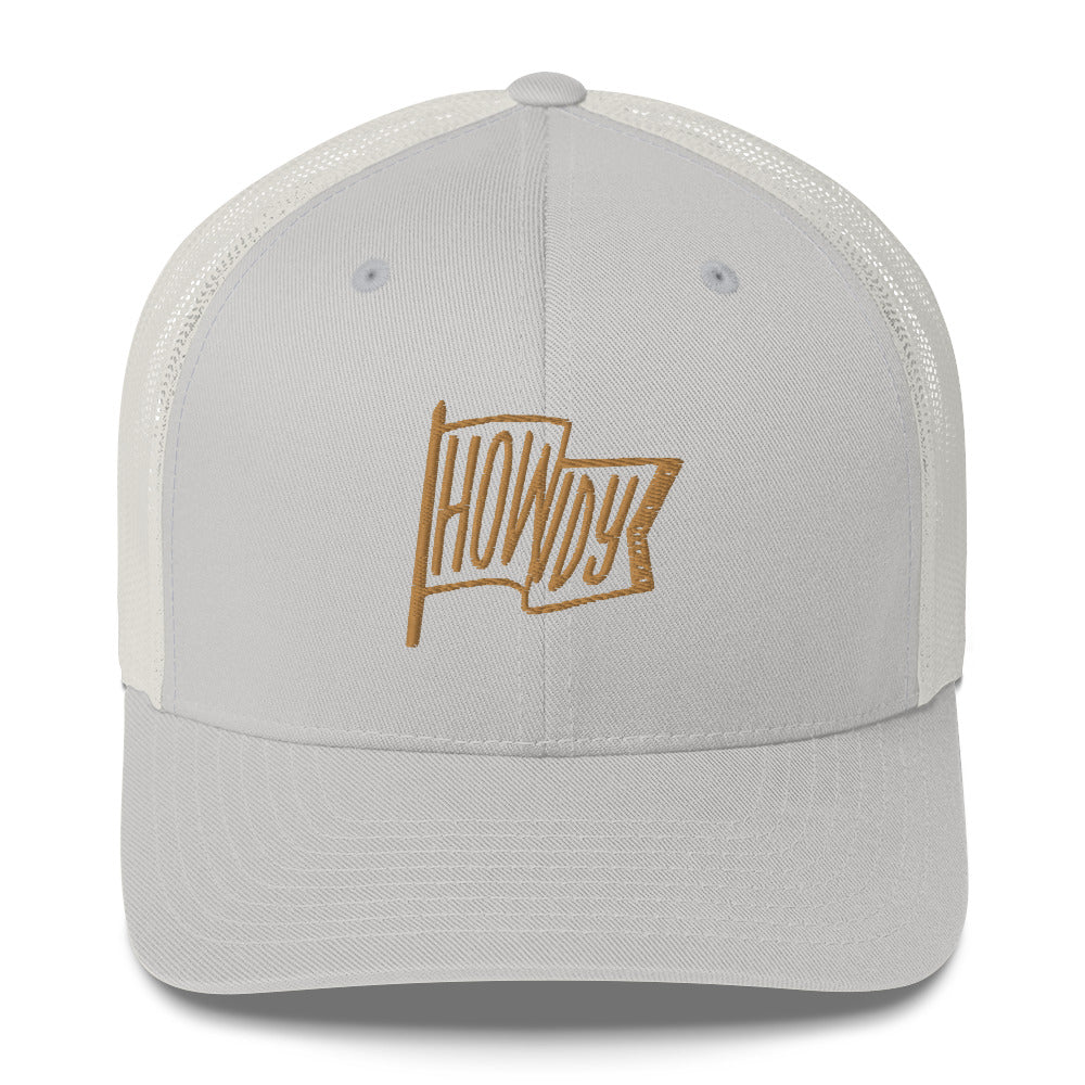 Howdy from Texas Gold Retro Trucker Cap