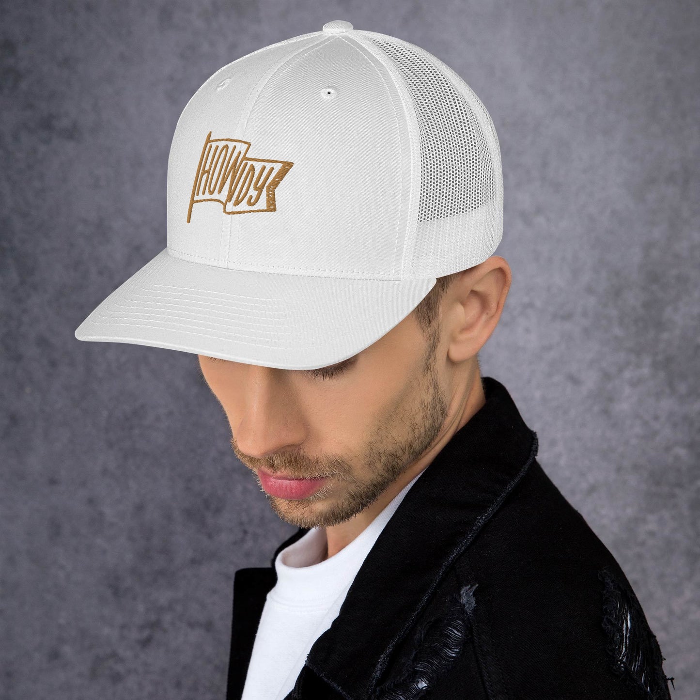 Howdy from Texas Gold Retro Trucker Cap