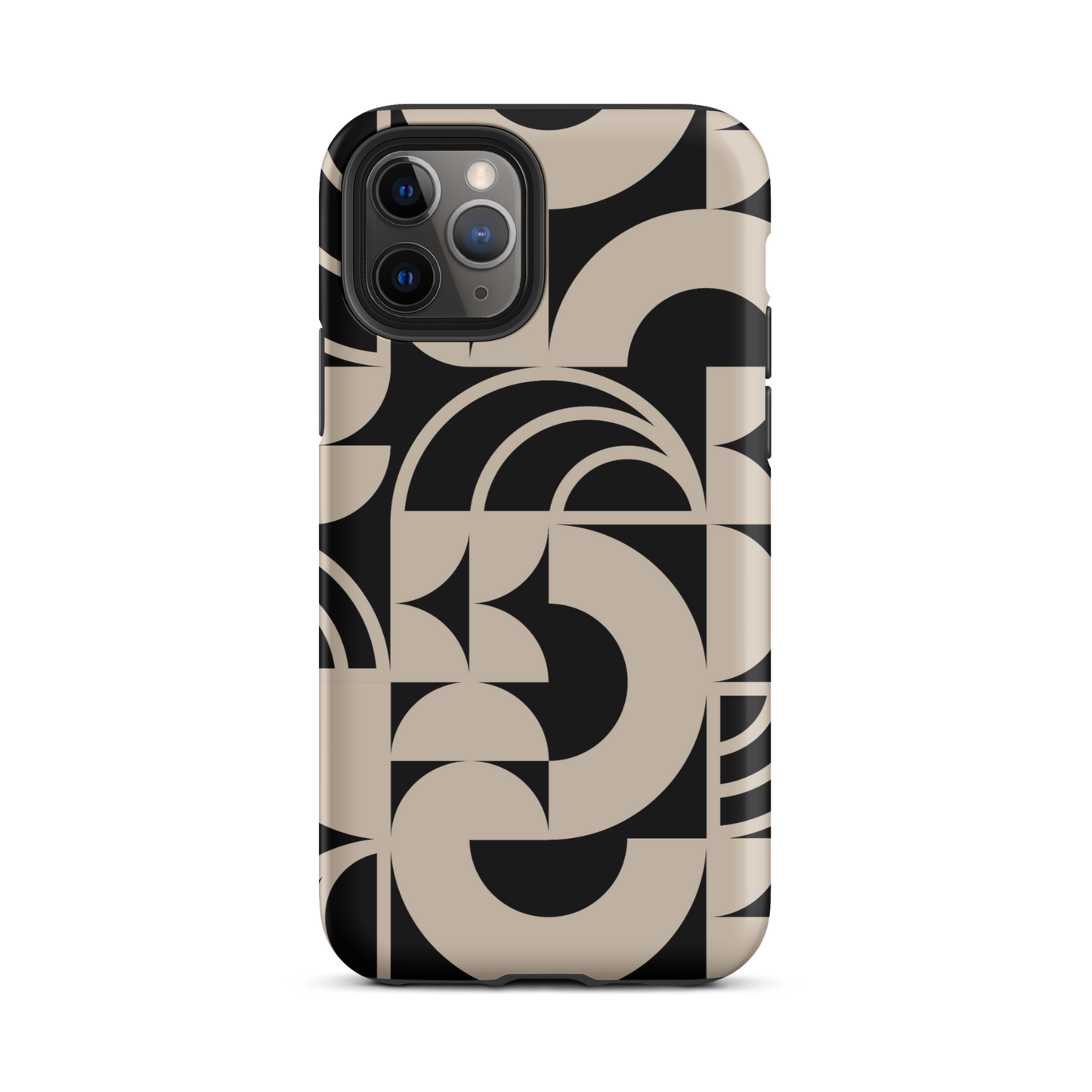 Geometria II Cream on Black Tough Case for iPhone®
