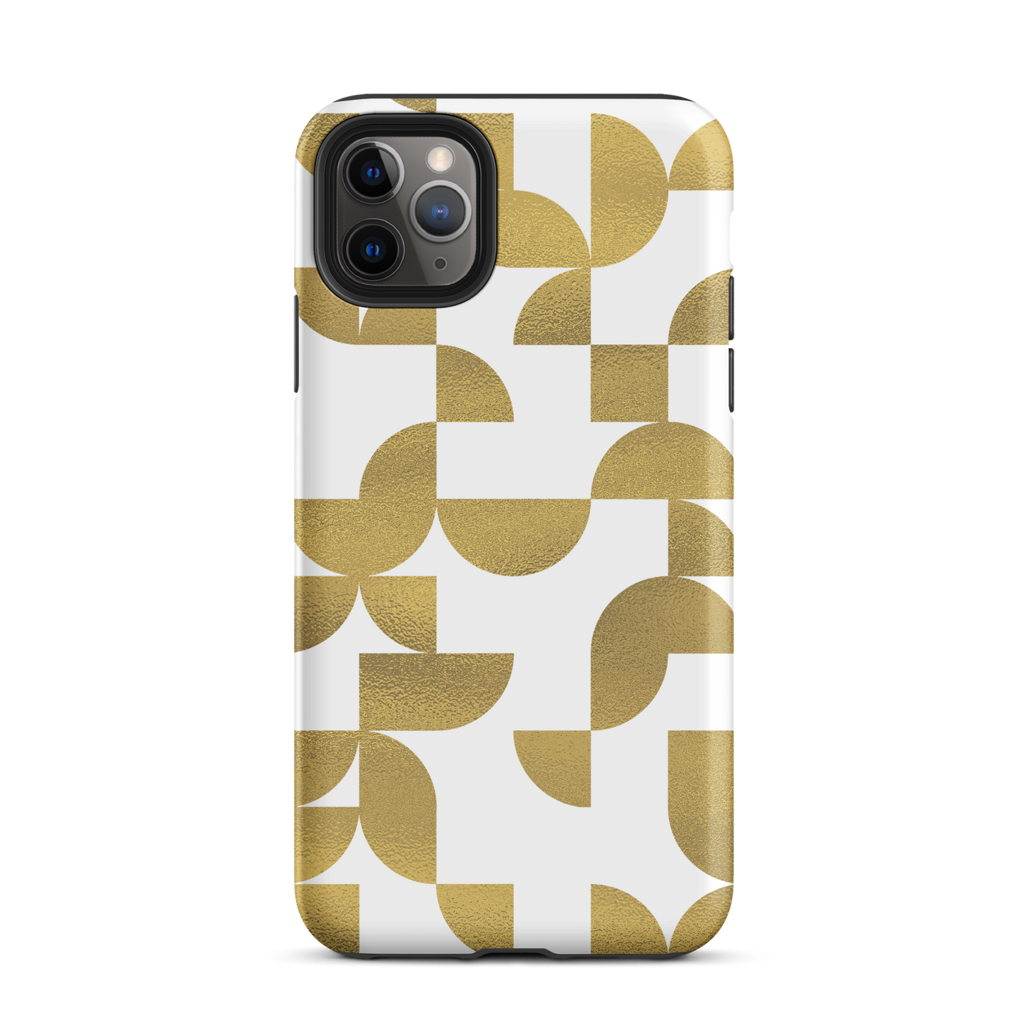 iPhone 11 pro max tough case in Geometria I gold design