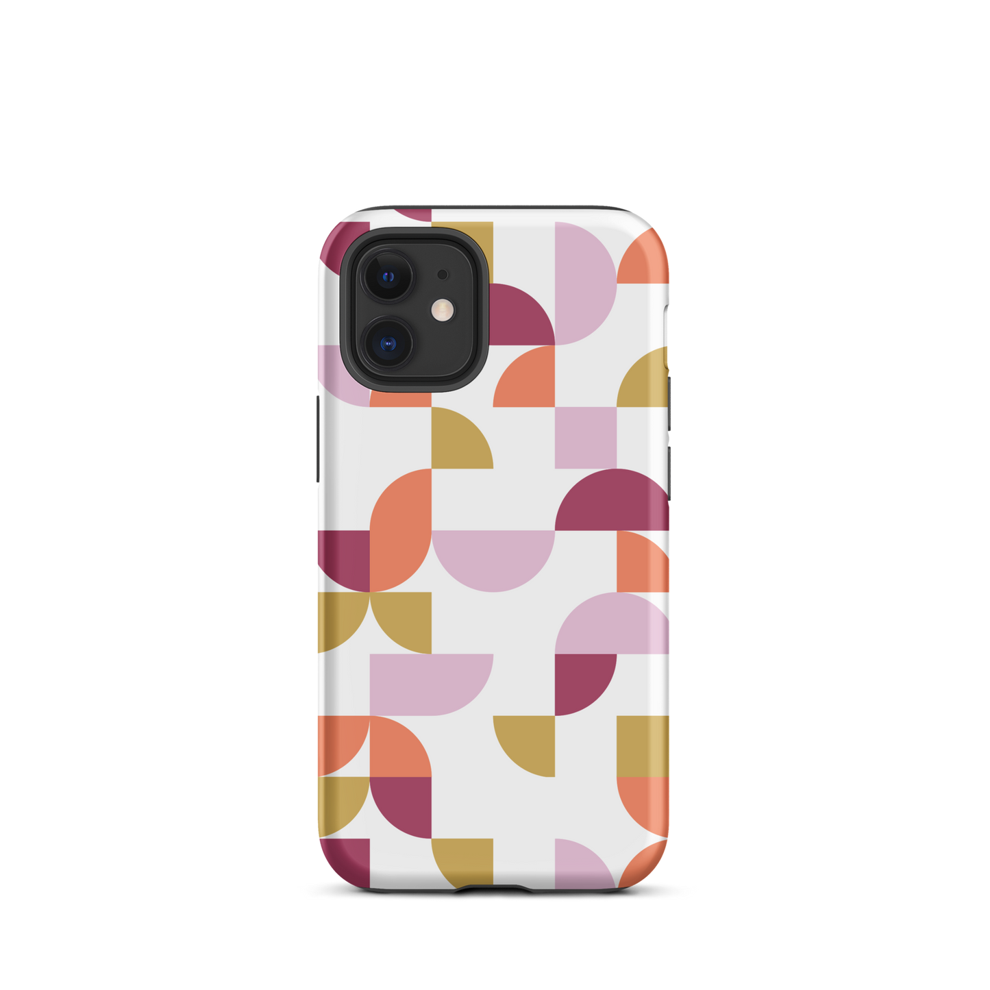 iPhone 12 mini tough case in Geometria I Sunset design