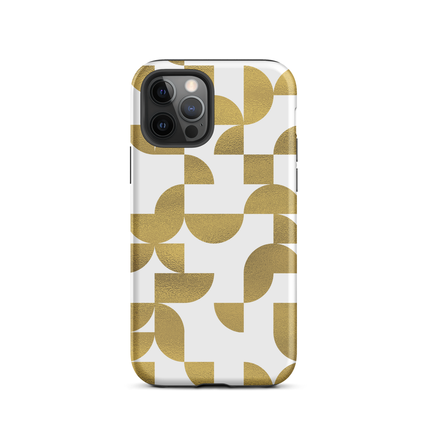 iPhone 12 pro tough case in Geometria I gold design
