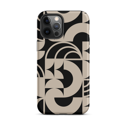 Geometria II Cream on Black Tough Case for iPhone®