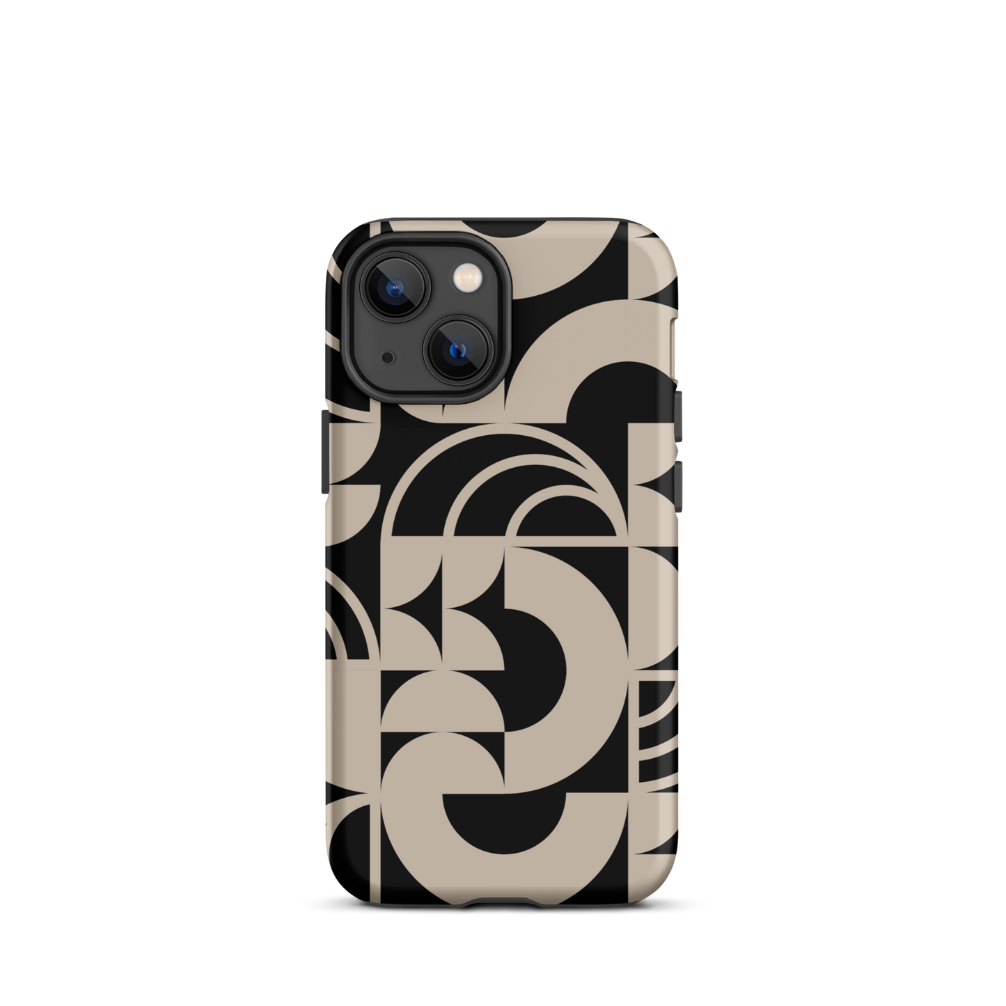 Geometria II Cream on Black Tough Case for iPhone®