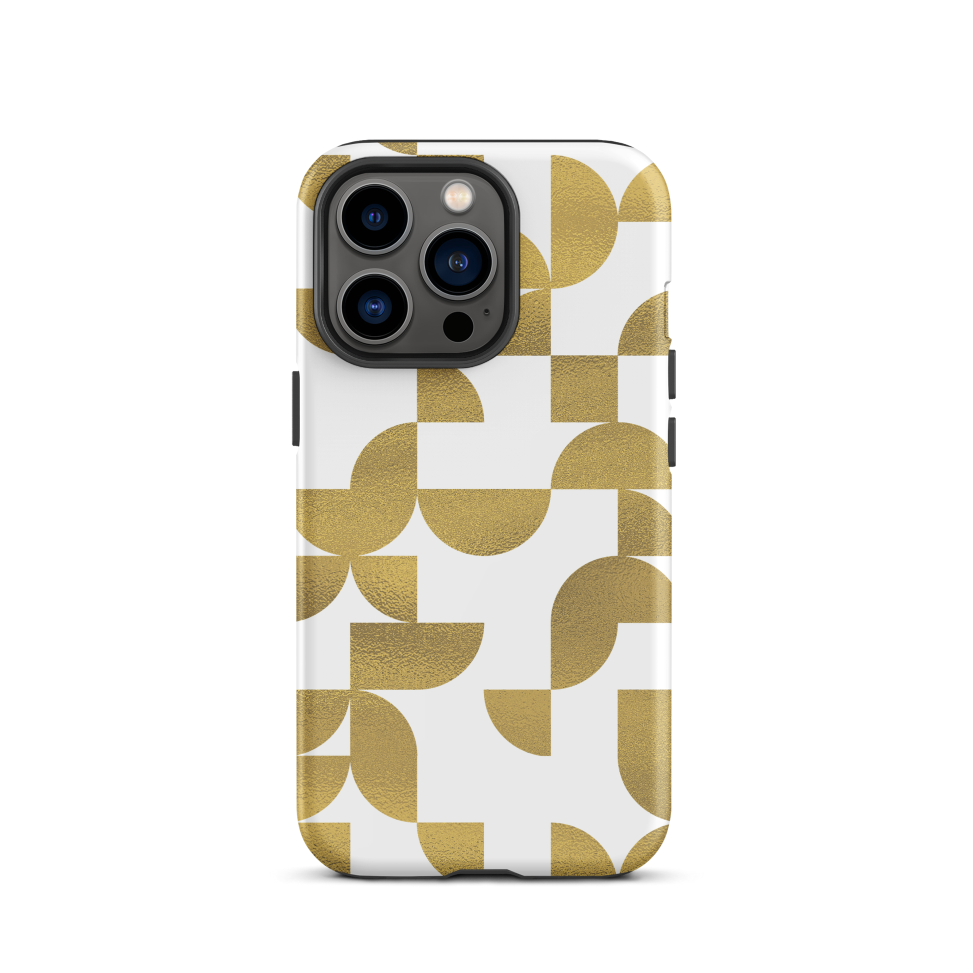 iPhone 13 pro tough case in Geometria I gold design