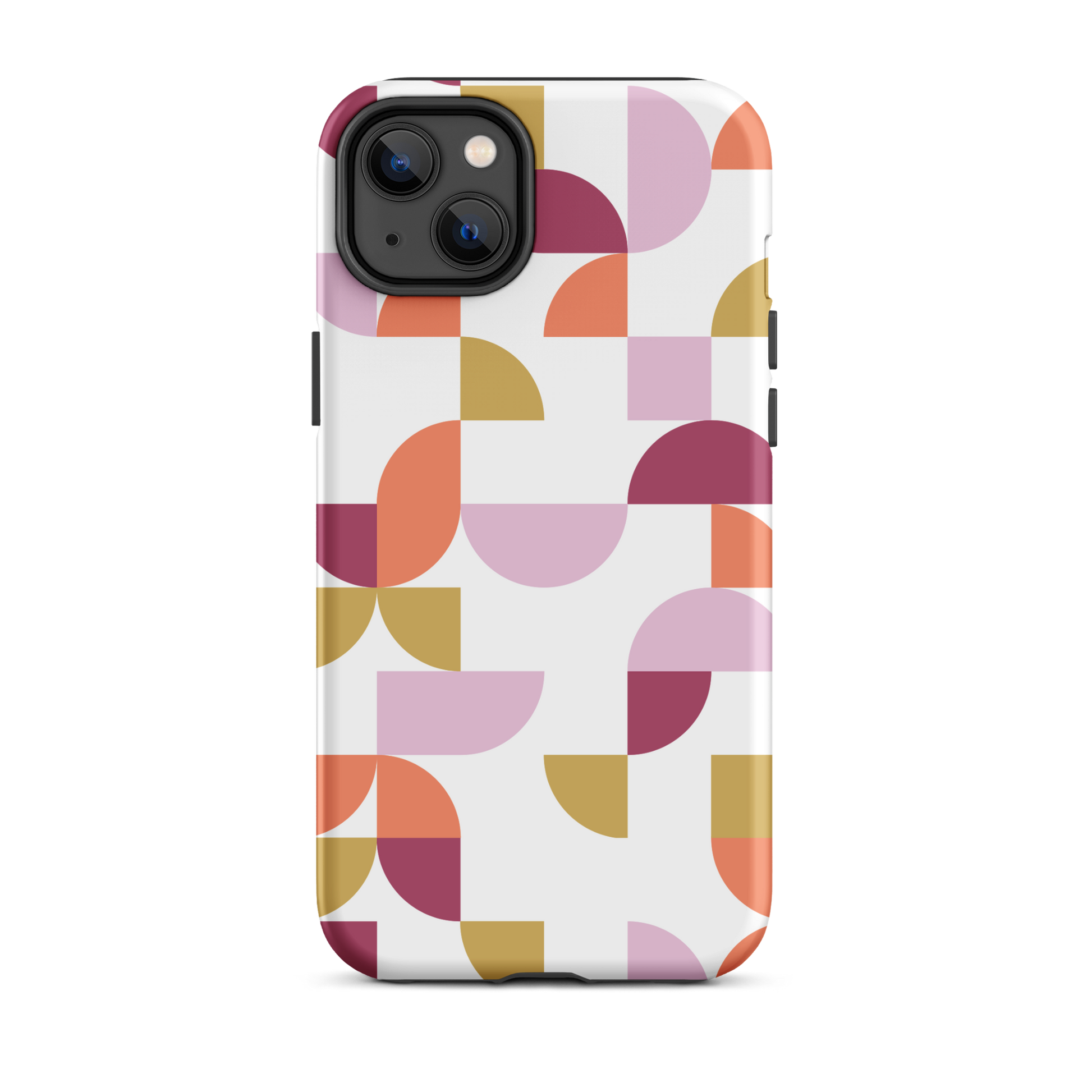 iPhone 14 plus tough case in Geometria I Sunset design