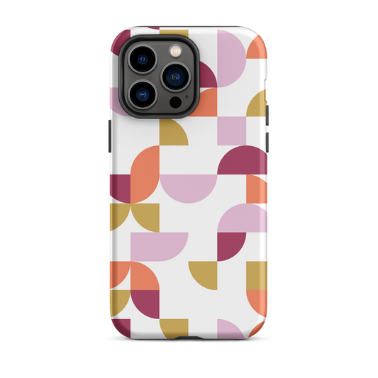 iPhone 14 pro max tough case in Geometria I Sunset design