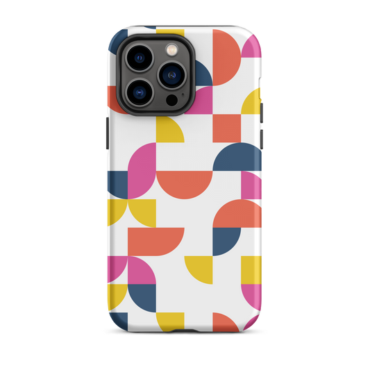 iPhone 14 pro max tough case in Geometria I Sunrise design