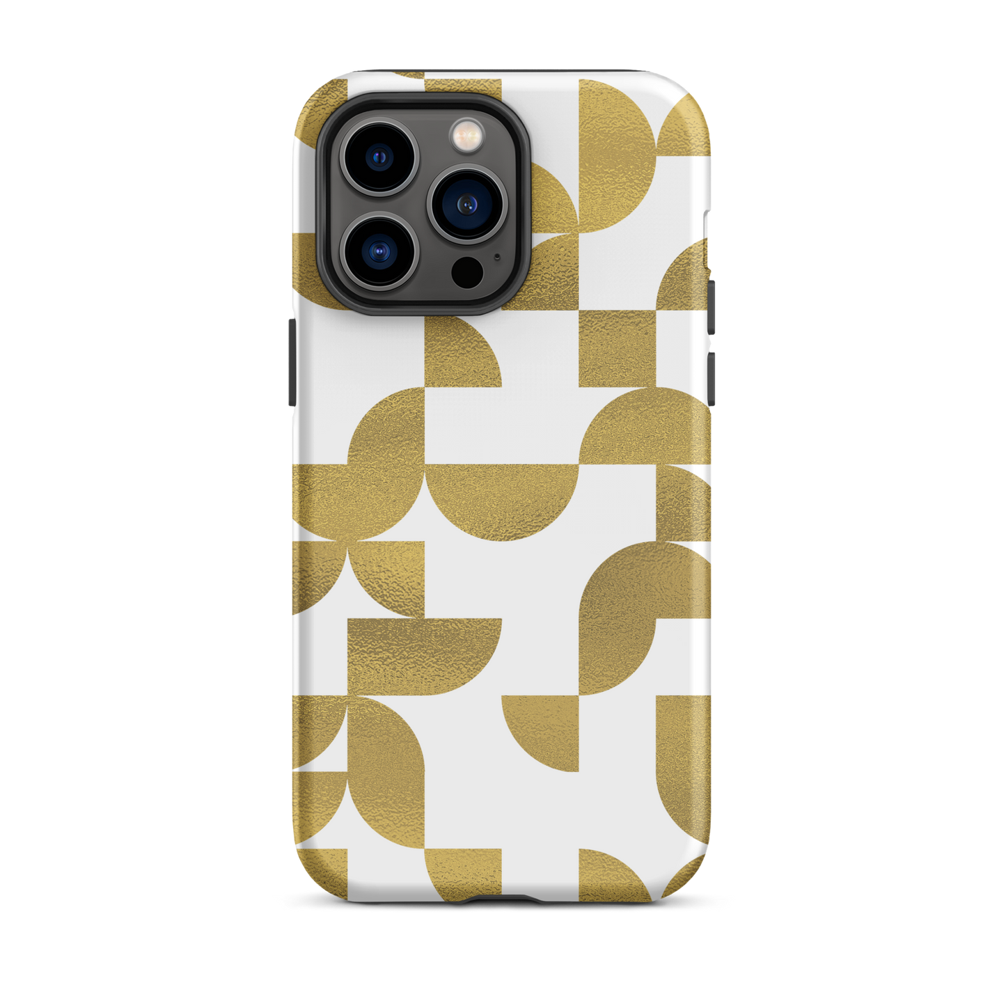 iPhone 14 pro max tough case in Geometria I gold design